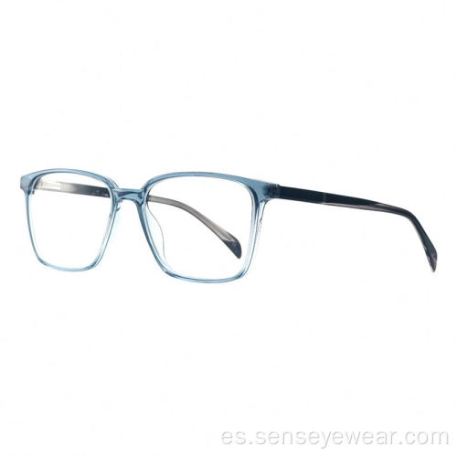 Marco de anteojos ópticos de acetato de acetato de moda cuadrado